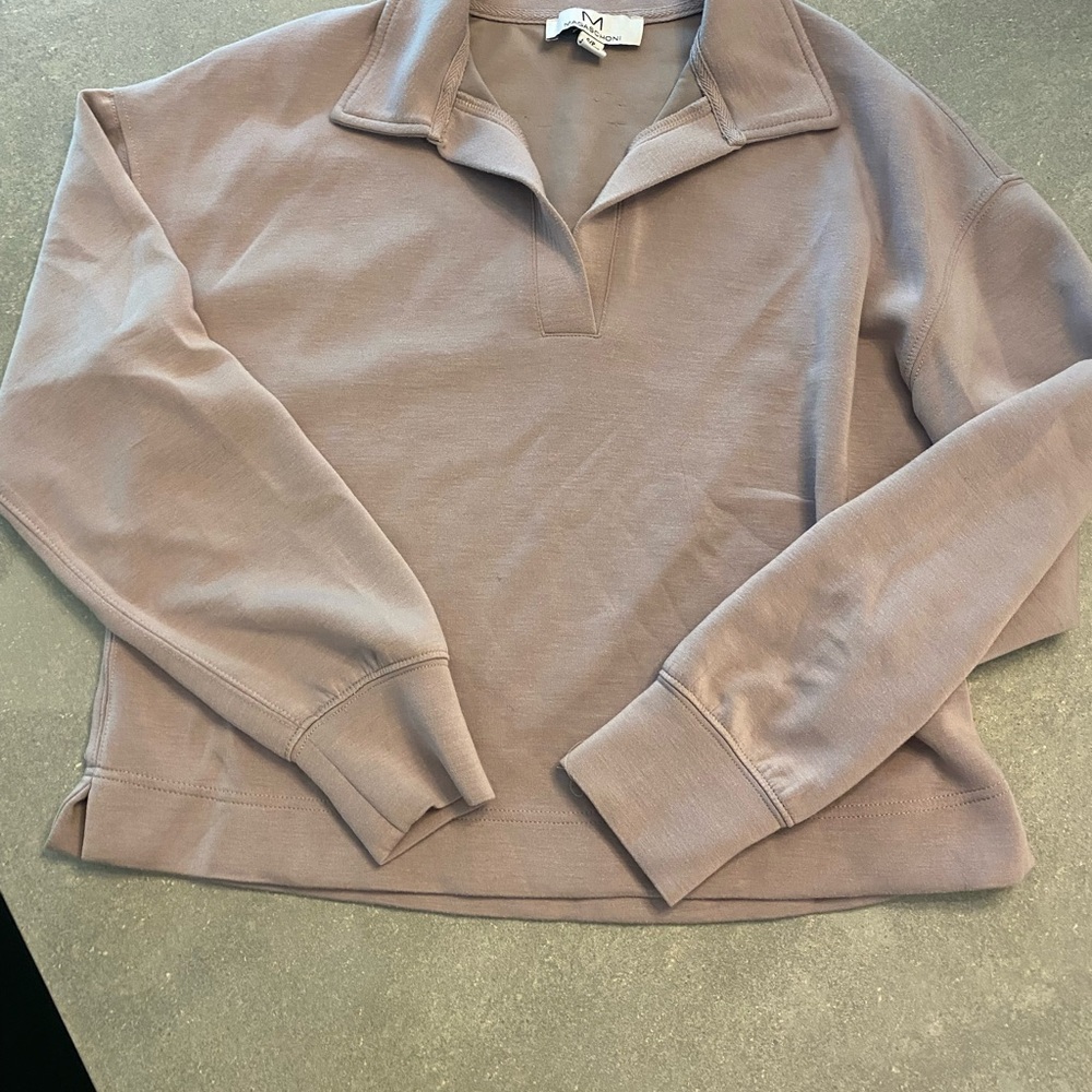 Magaschoni Purple V-Neck Sweater Soft Knit Classic